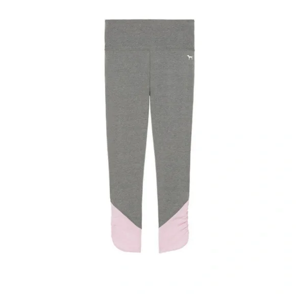 Victoria's Secret PINK Logo Sweatshirt Top Shirt Gray Leggings Pants Set - Picture 6 of 8